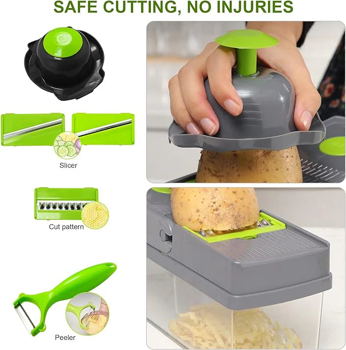 🥕 16-in-1 Vegetable Chopper, Cutter & Dicer – Multi-Functional Kitchen Tool