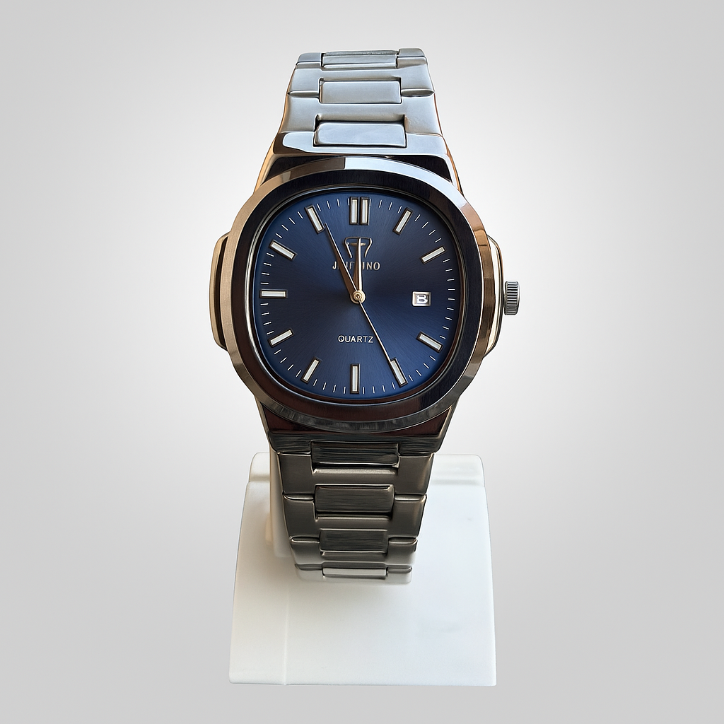 🕰️  Blue Dial Quartz Watch (Men’s Luxury Edition)