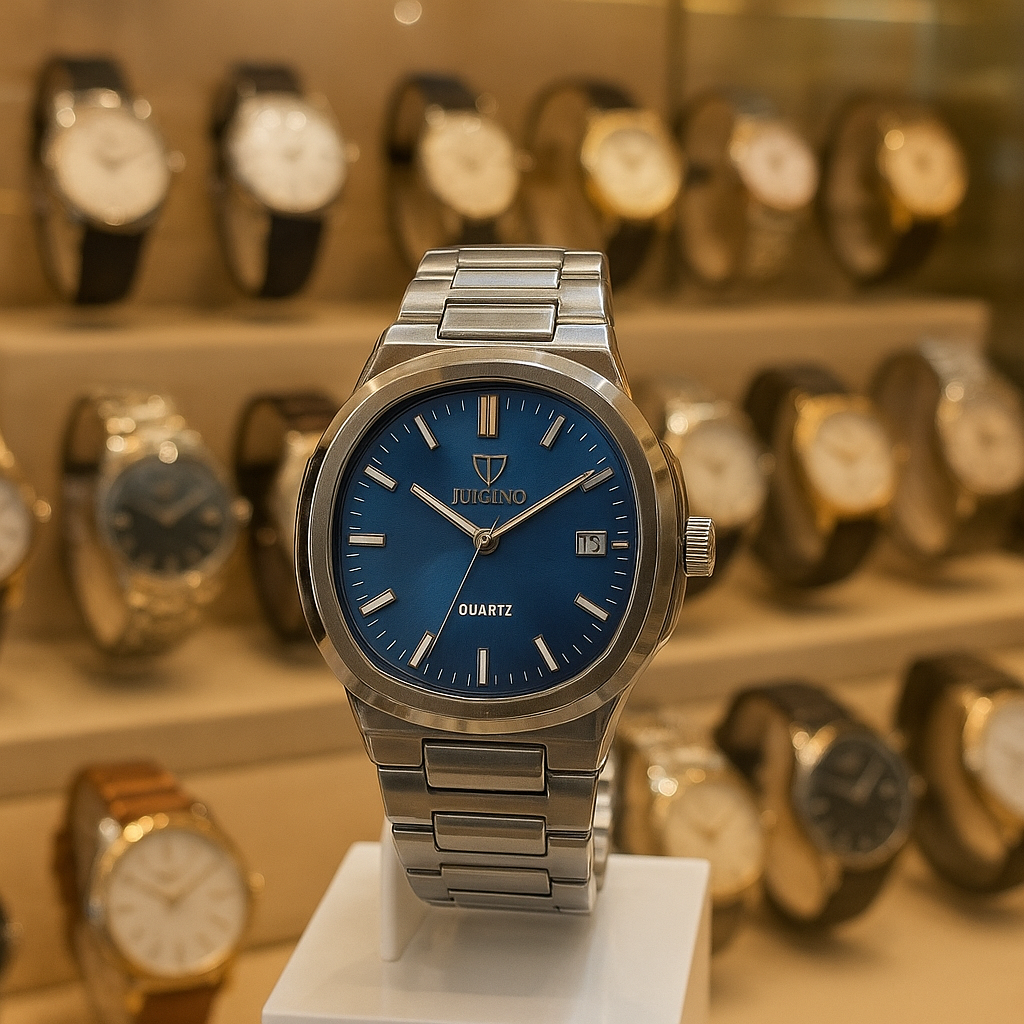 🕰️  Blue Dial Quartz Watch (Men’s Luxury Edition)